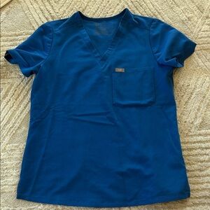 Figs royal blue Catarina scrub top - small